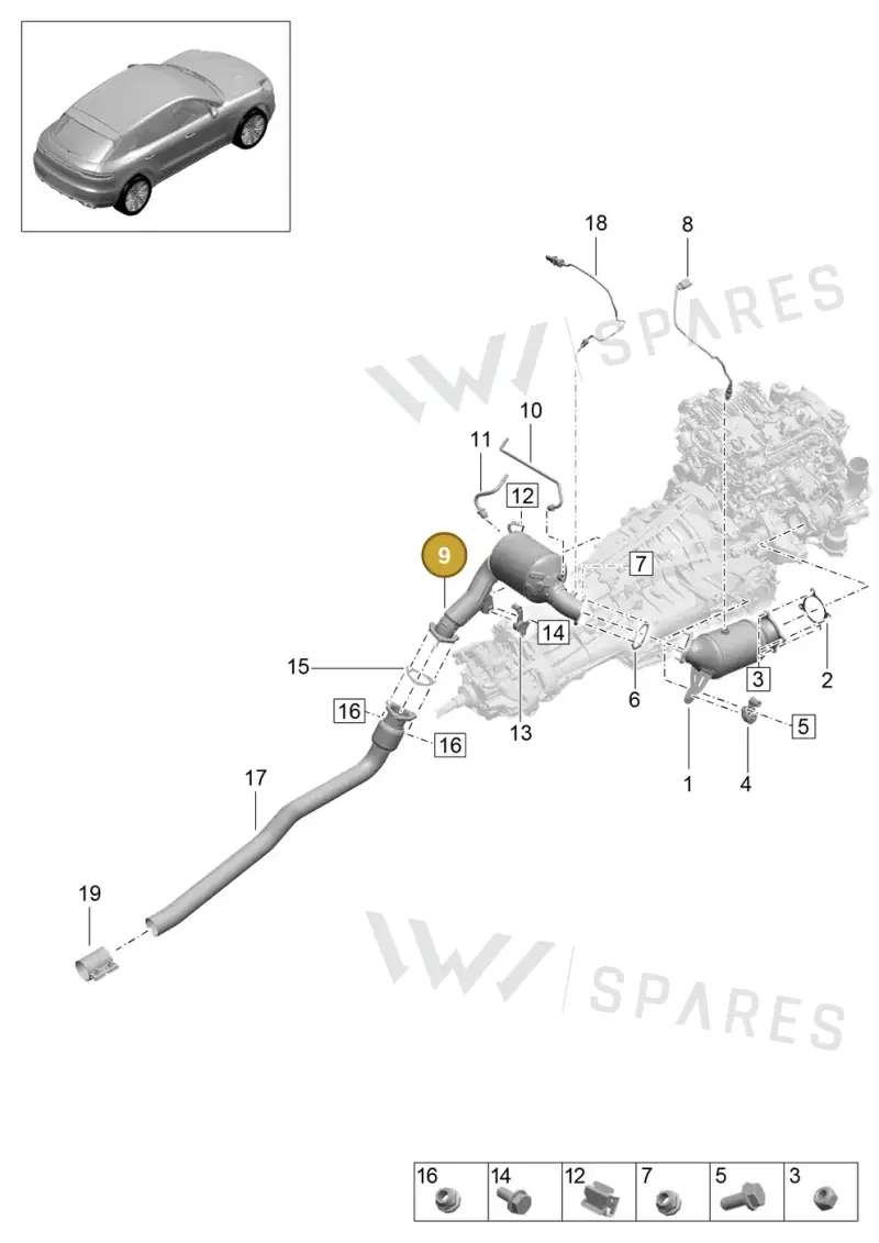 95B254800C — Porsche Macan (2018-2022) diagram p52000130, position 9