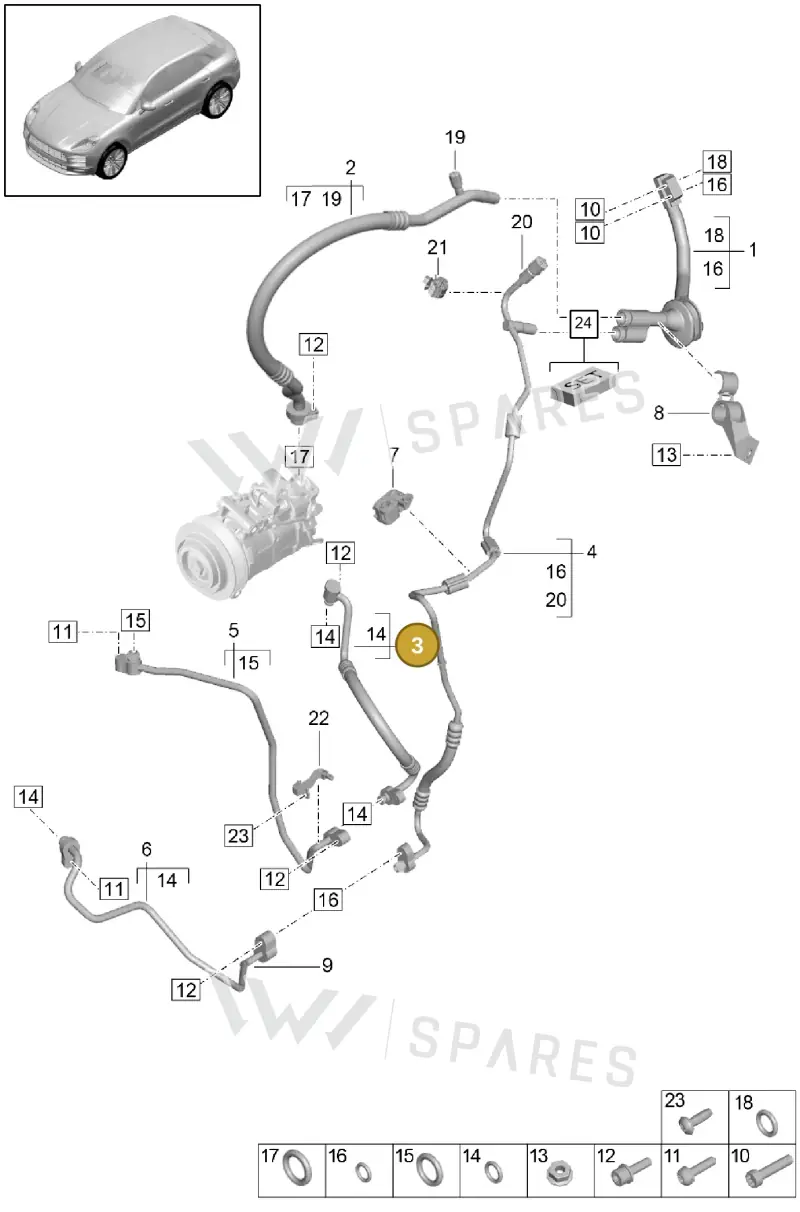 95B260701N — Porsche Macan (2018-2022) diagram p52814500, position 3