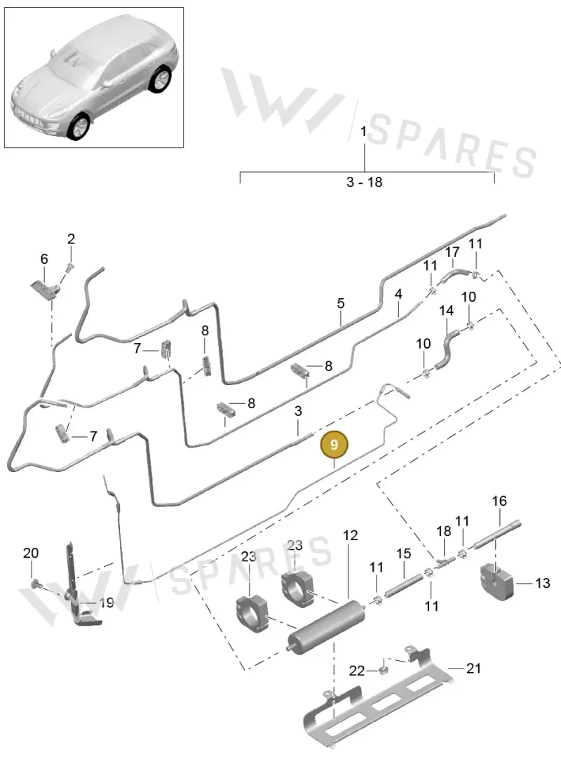 95B261191 — Porsche Macan GTS (2013-2018) diagram p44201025, position 9