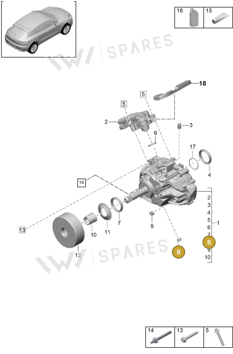 95B301115 — Porsche Macan (2018-2022) diagram p52000220, position 8