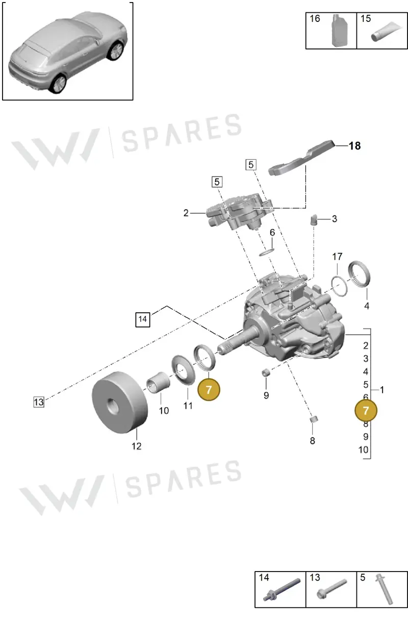 95B301189B — Porsche Macan (2018-2022) diagram p52000220, position 7