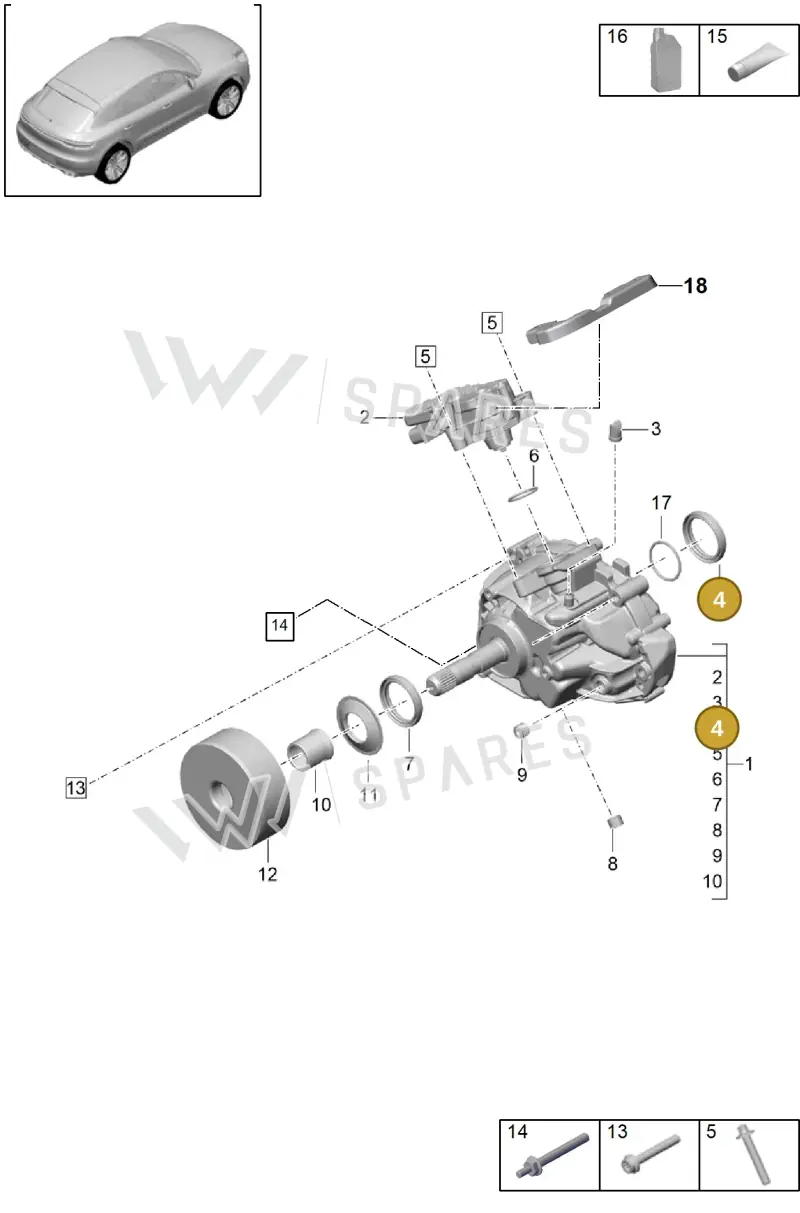 95B301189 — Porsche Macan R4 TFSI (2018-) diagram p52000222, position 4