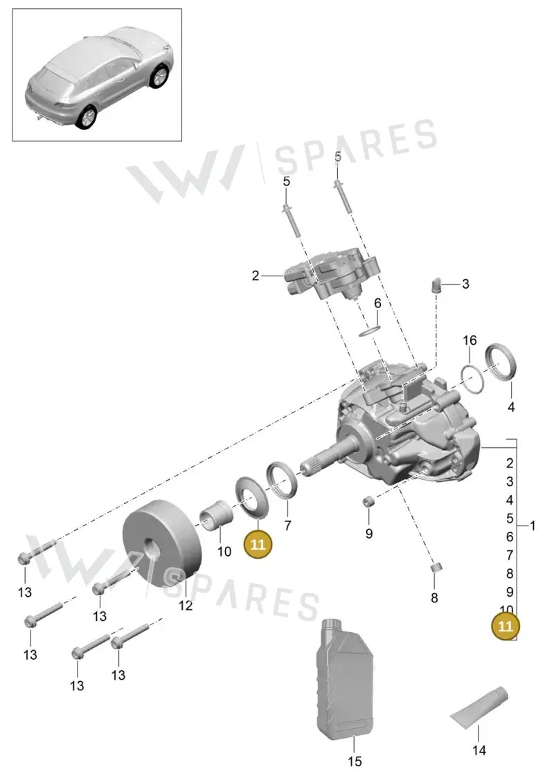 95B341375 — Porsche Macan (2013-2018) diagram p44305000, position 11