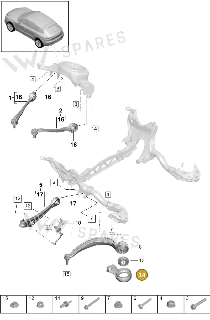 95B407119A — Porsche Macan (2018-2022) diagram p52401010, position 14