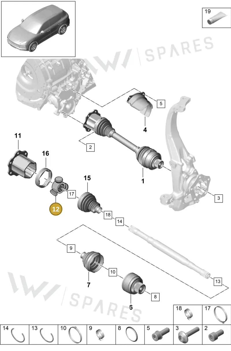 95B407363 — Porsche Cayenne (2017-2023) diagram p51401030, position 12