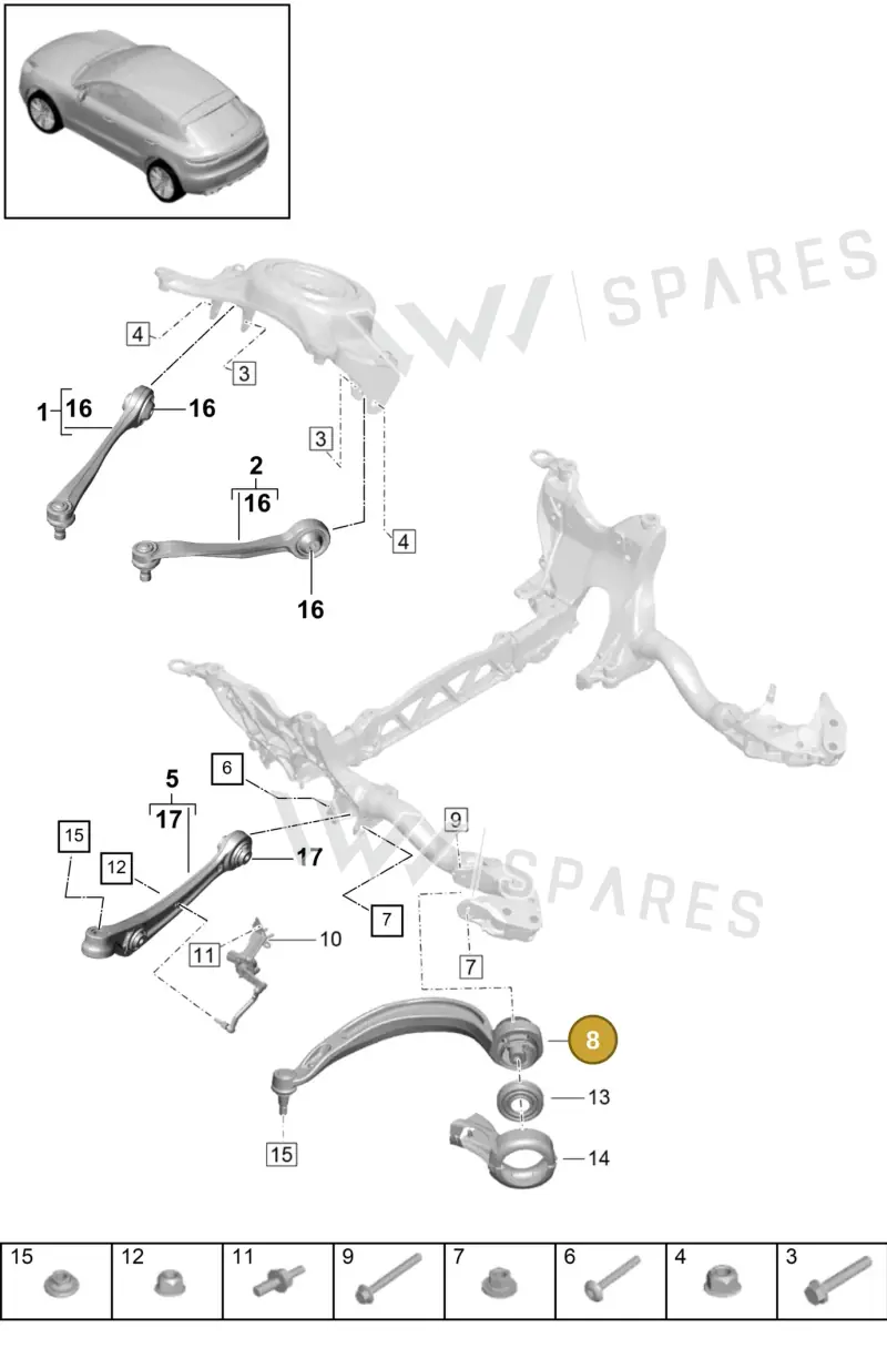 95B407693 — Porsche Macan (2018-2022) diagram p52401010, position 8