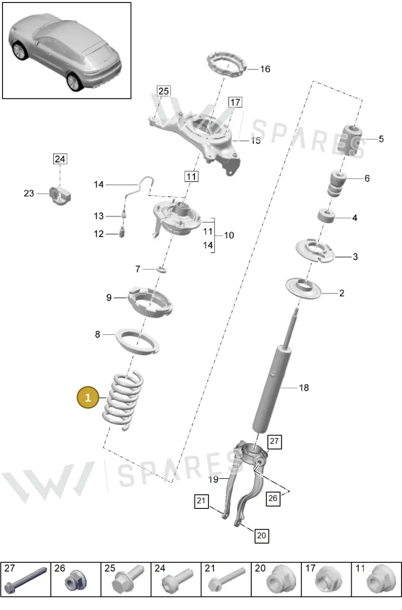 95B411106J504 — Porsche Macan (2018-2022) diagram p52402000, position 1