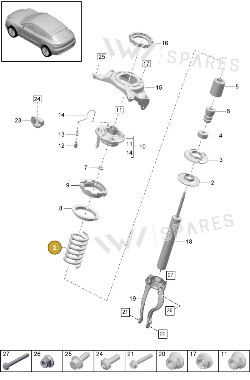 95B411106N504 — Porsche Macan (2018-2022) diagram p52402000, position 1