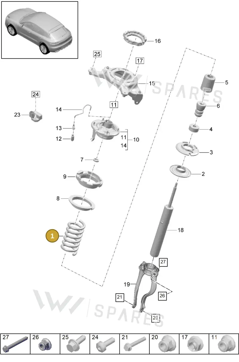95B411106P504 — Porsche Macan (2018-2022) diagram p52402000, position 1
