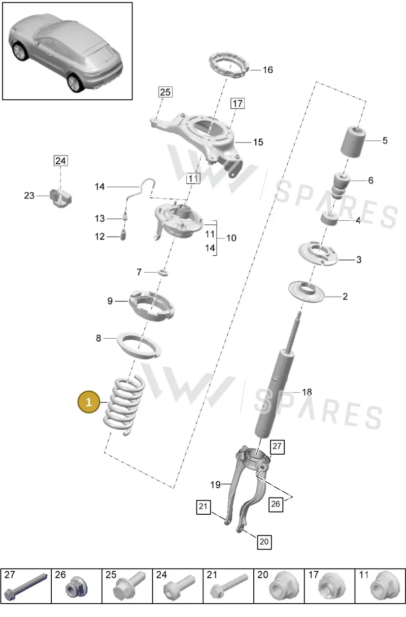 95B411106Q504 — Porsche Macan (2018-2022) diagram p52402000, position 1
