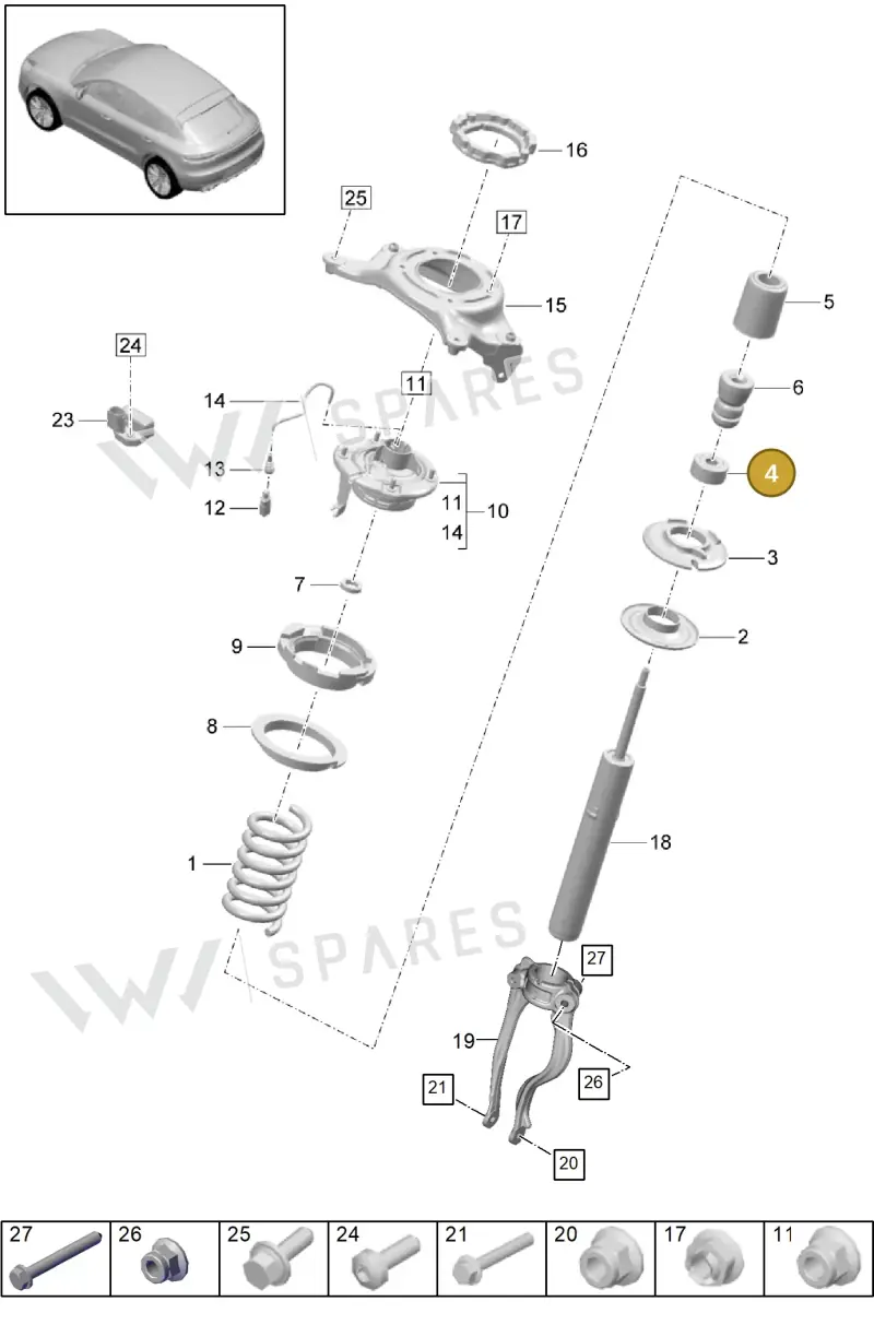 95B412127 — Porsche Macan R4 TFSI (2018-) diagram p52402000, position 4