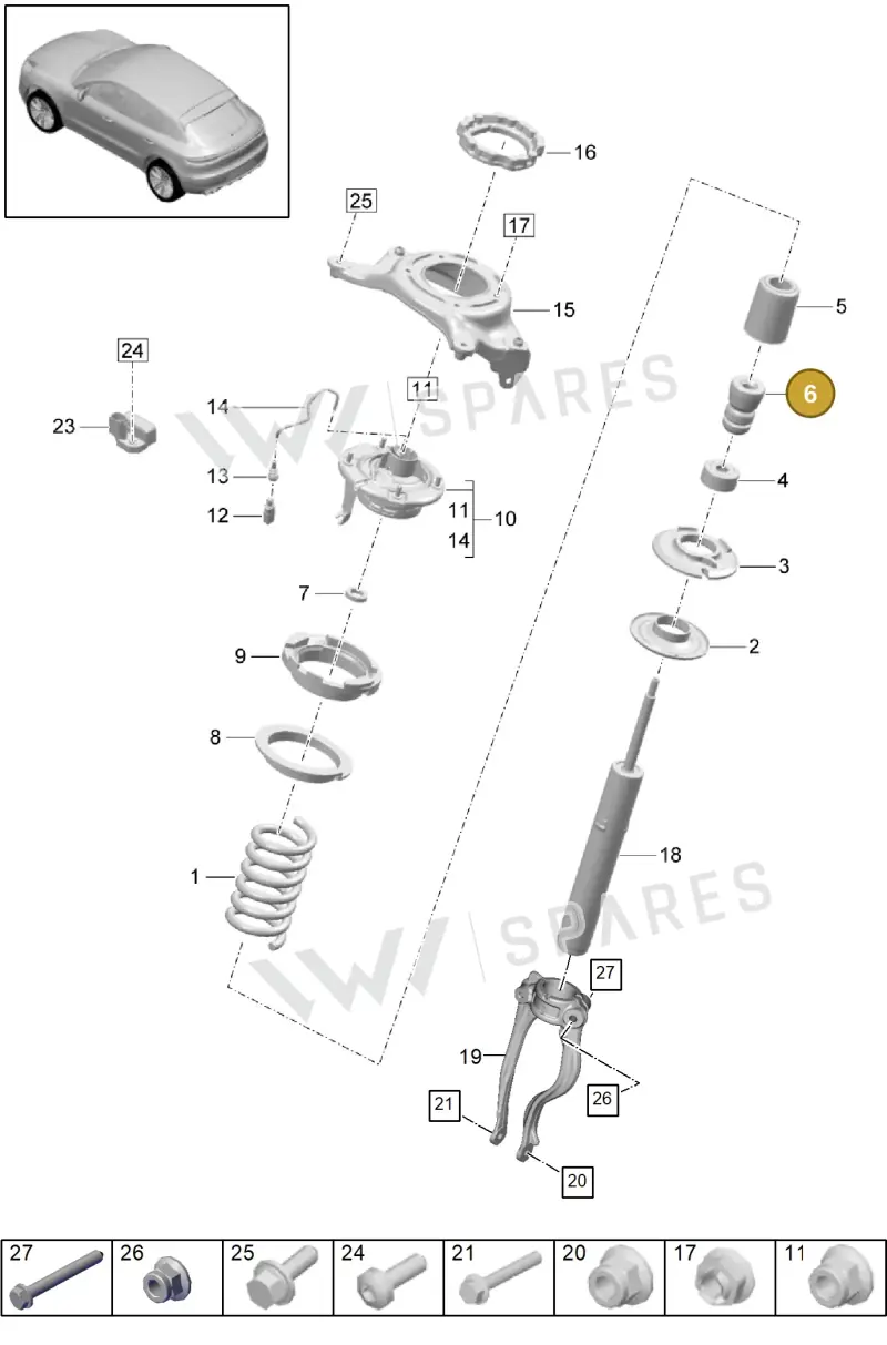 95B412131E — Porsche Macan R4 TFSI (2018-) diagram p52402000, position 6