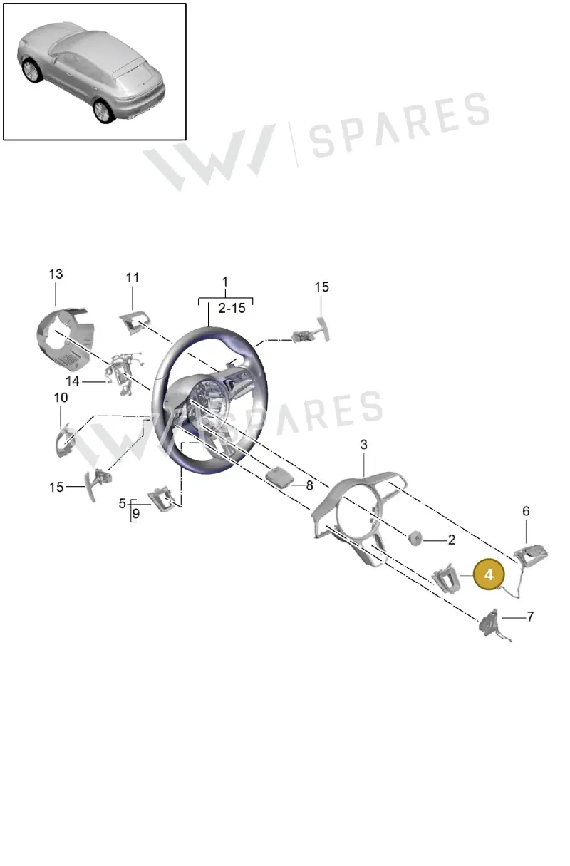 95B419938G5Q0 — Porsche Macan R4 TFSI (2018-) diagram p52403005, position 4