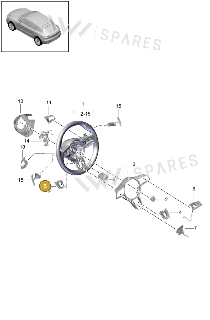 95B419938H5Q0 — Porsche Macan R4 TFSI (2018-) diagram p52403005, position 5