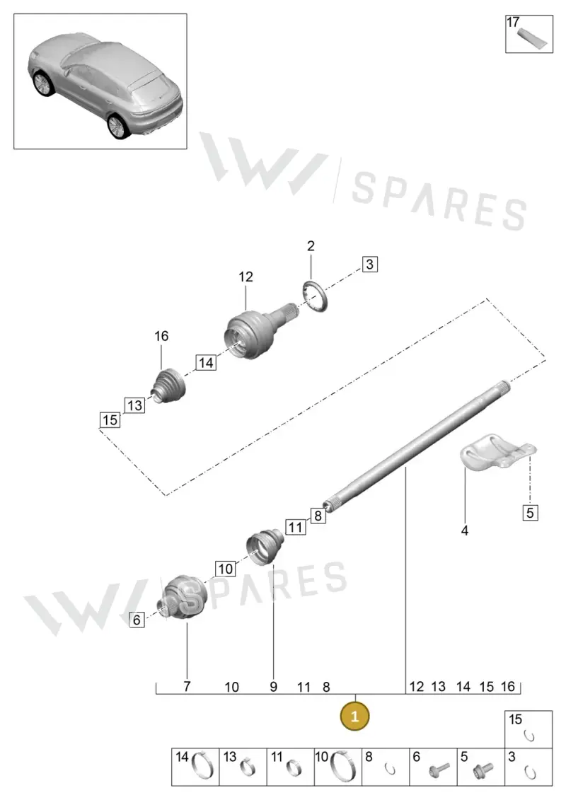 95B501204 — Porsche Macan (2018-2022) diagram p52501030, position 1