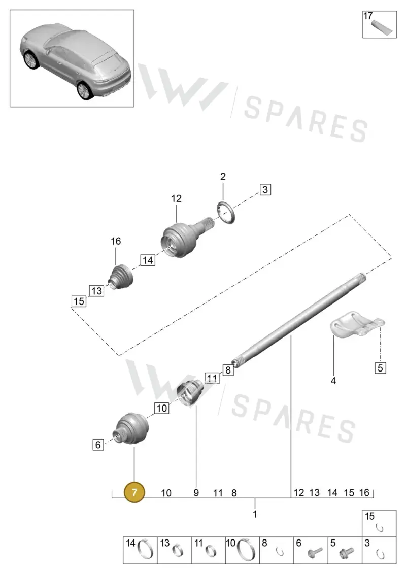 95B501305C — Porsche Macan (2018-2022) diagram p52501030, position 7