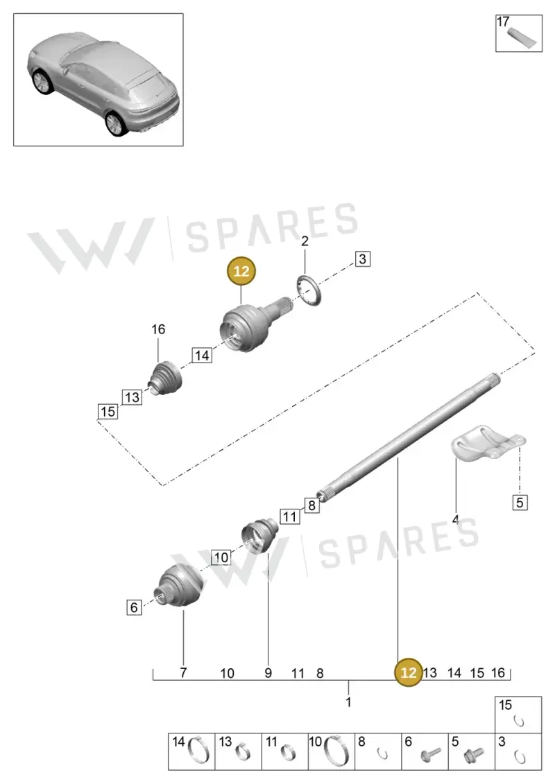 95B501331C — Porsche Macan (2018-2022) diagram p52501030, position 12