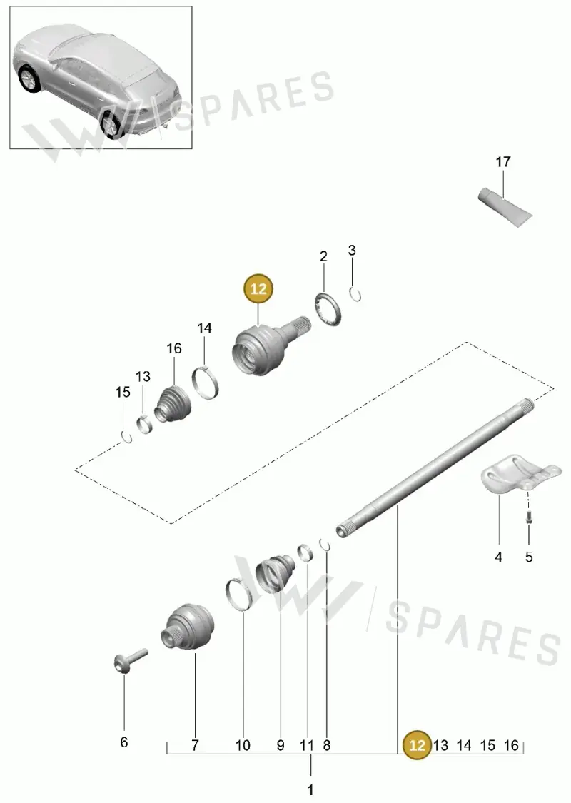 95B501331D — Porsche Macan (2013-2018) diagram p44501020, position 12