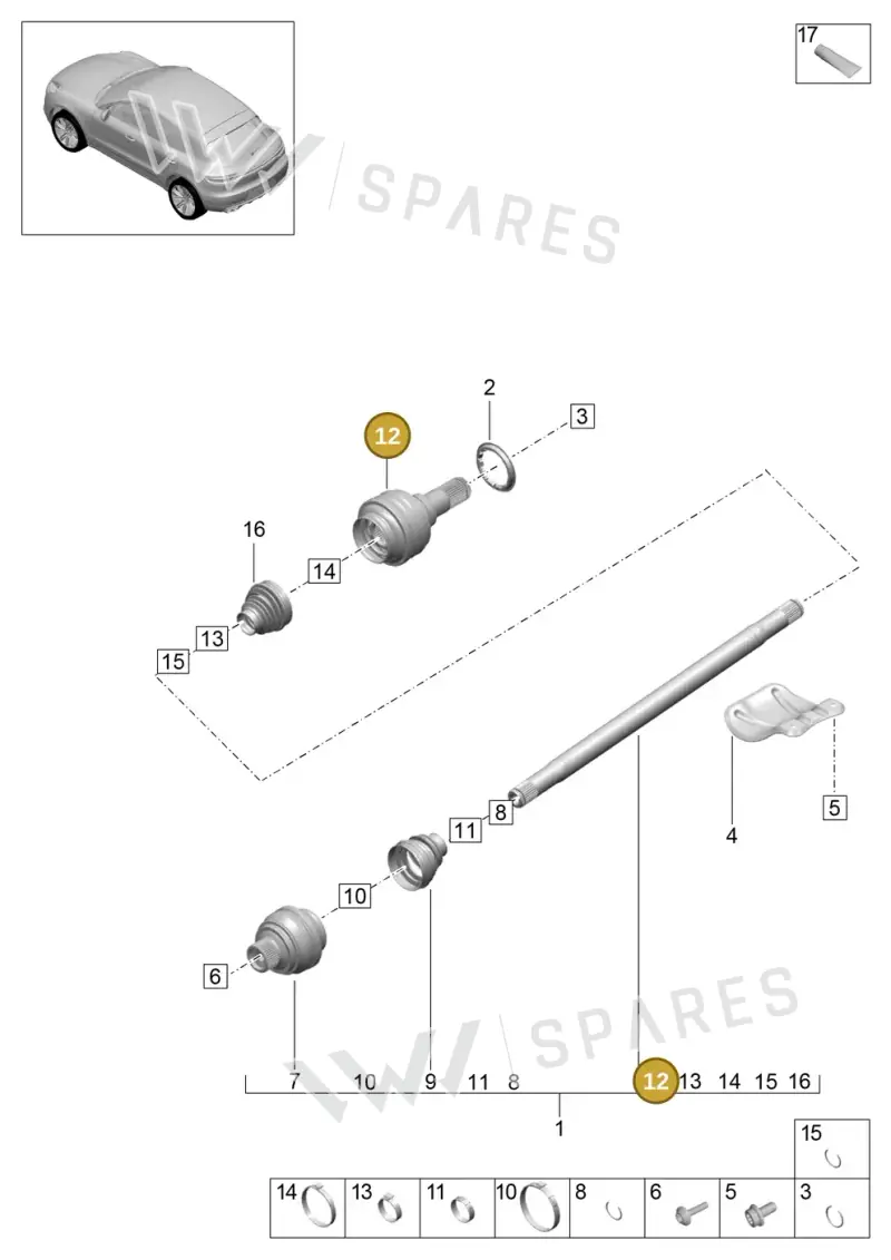 95B501331D — Porsche Macan (2018-2022) diagram p52501030, position 12