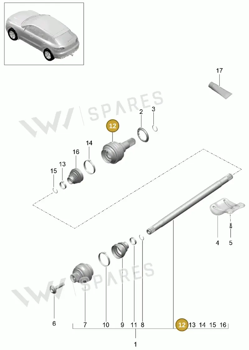 95B501331E — Porsche Macan GTS (2013-2018) diagram p44501020, position 12