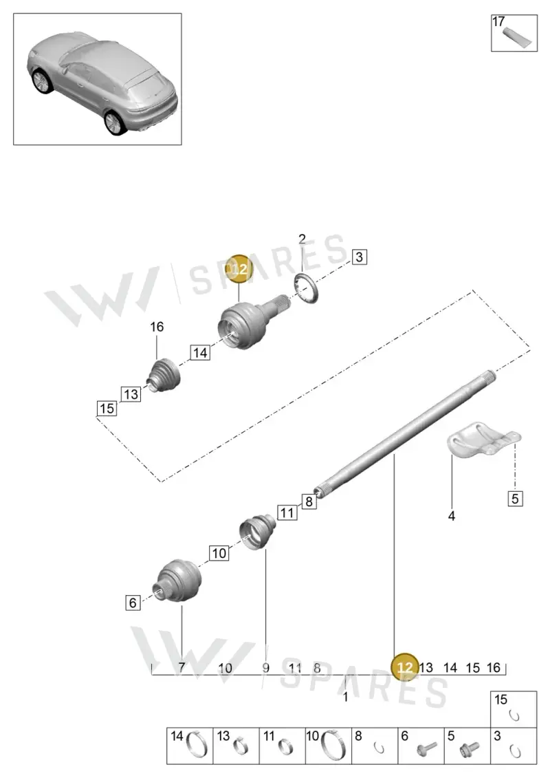 95B501331E — Porsche Macan R4 TFSI (2018-) diagram p52501030, position 12