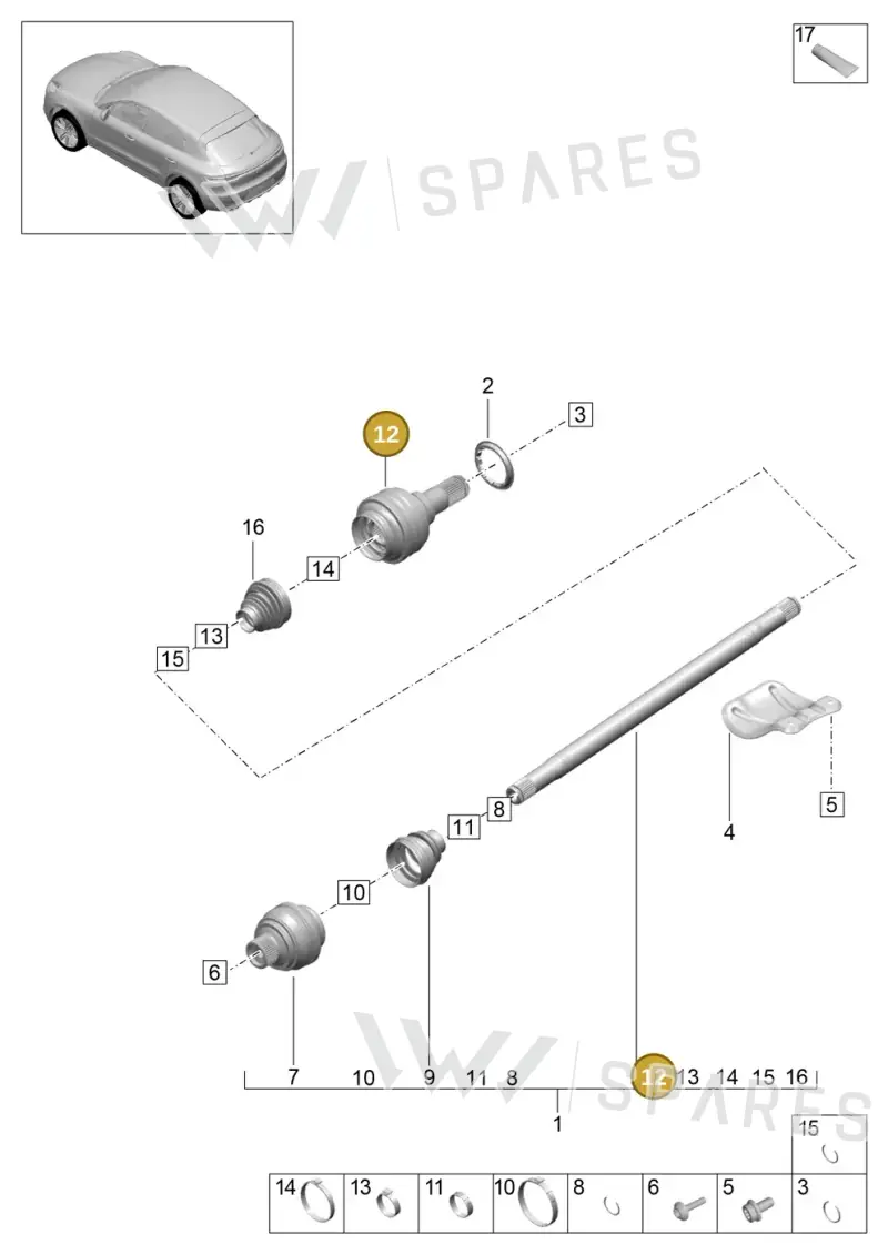 95B501331F — Porsche Macan (2018-2022) diagram p52501030, position 12