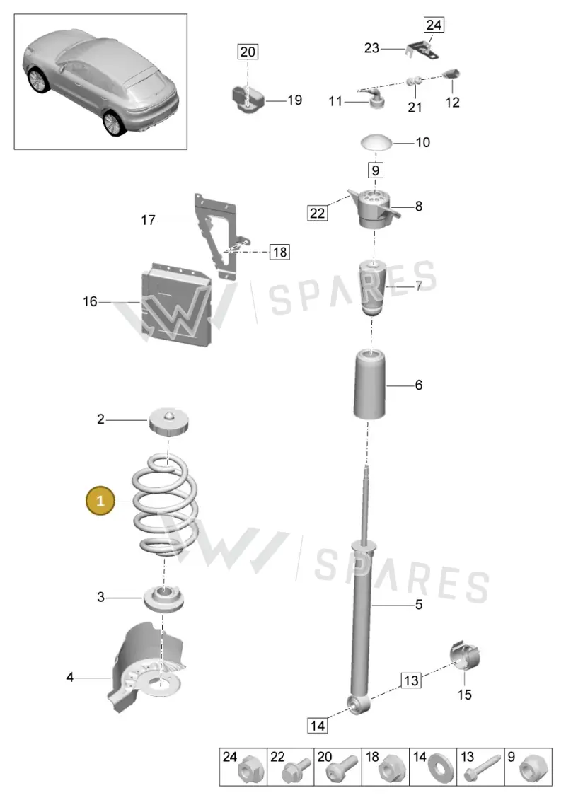 95B511121G504 — Porsche Macan (2018-2022) diagram p52502000, position 1