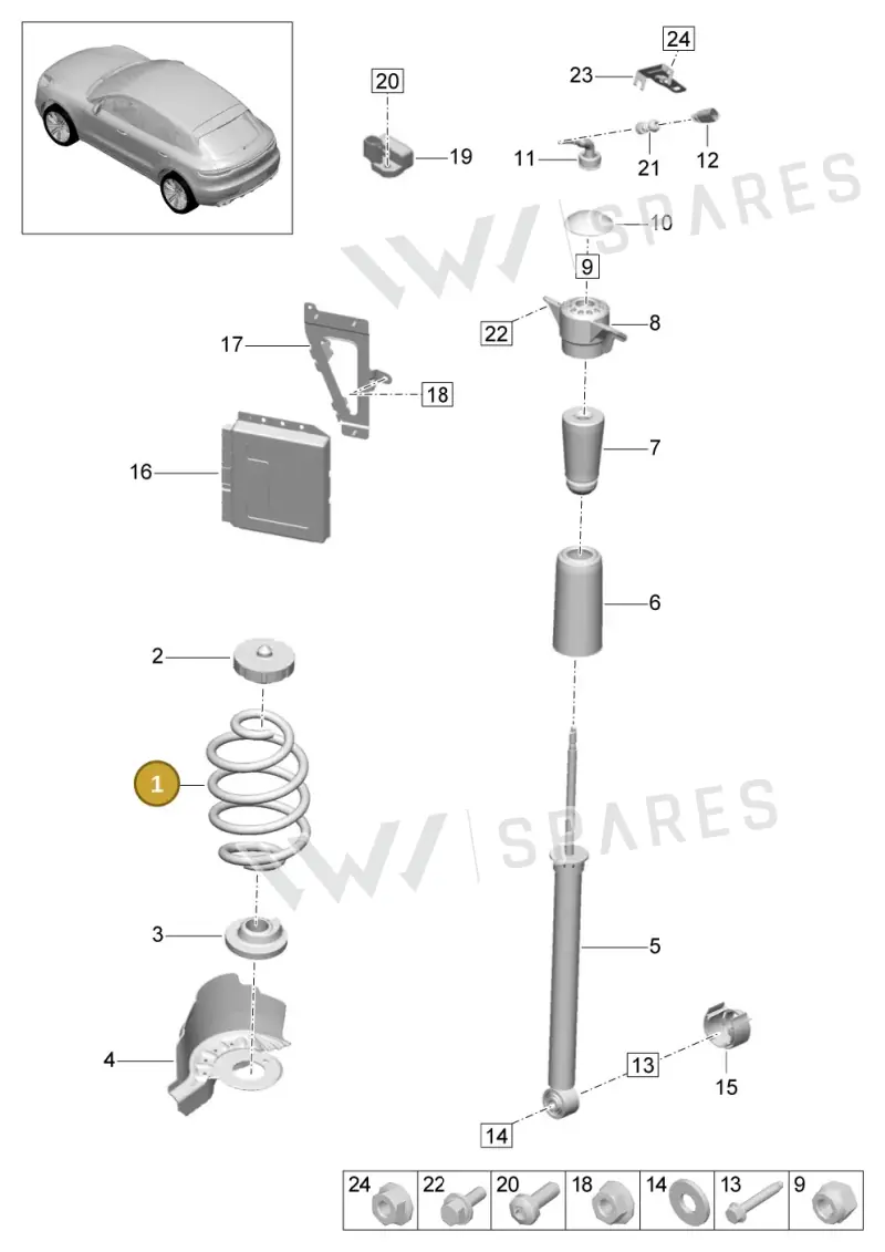 95B511121H504 — Porsche Macan (2018-2022) diagram p52502000, position 1