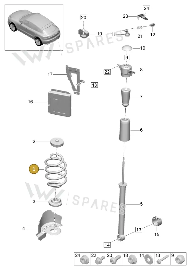 95B511121K504 — Porsche Macan (2018-2022) diagram p52502000, position 1