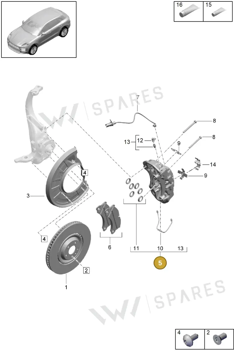 95B615123AB — Porsche Macan (2018-2022) diagram p52602000, position 5