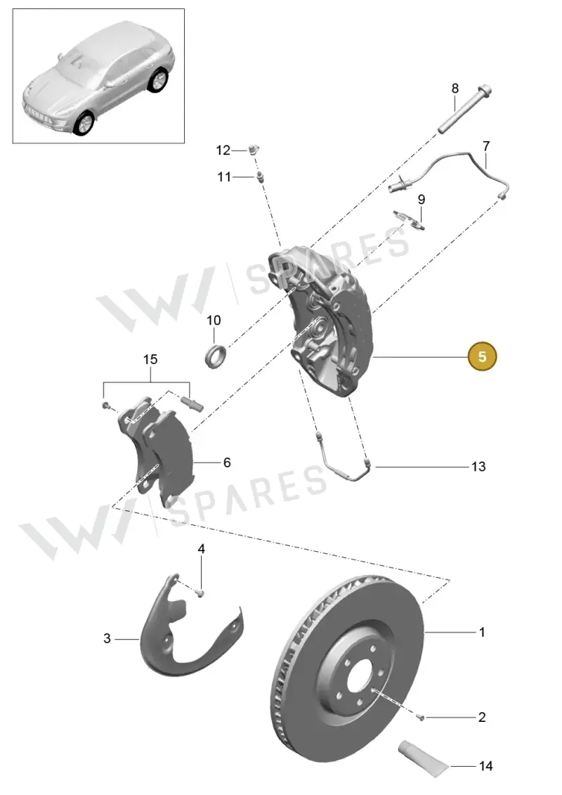 95B615123K — Porsche Macan (2013-2018) diagram p44602000, position 5