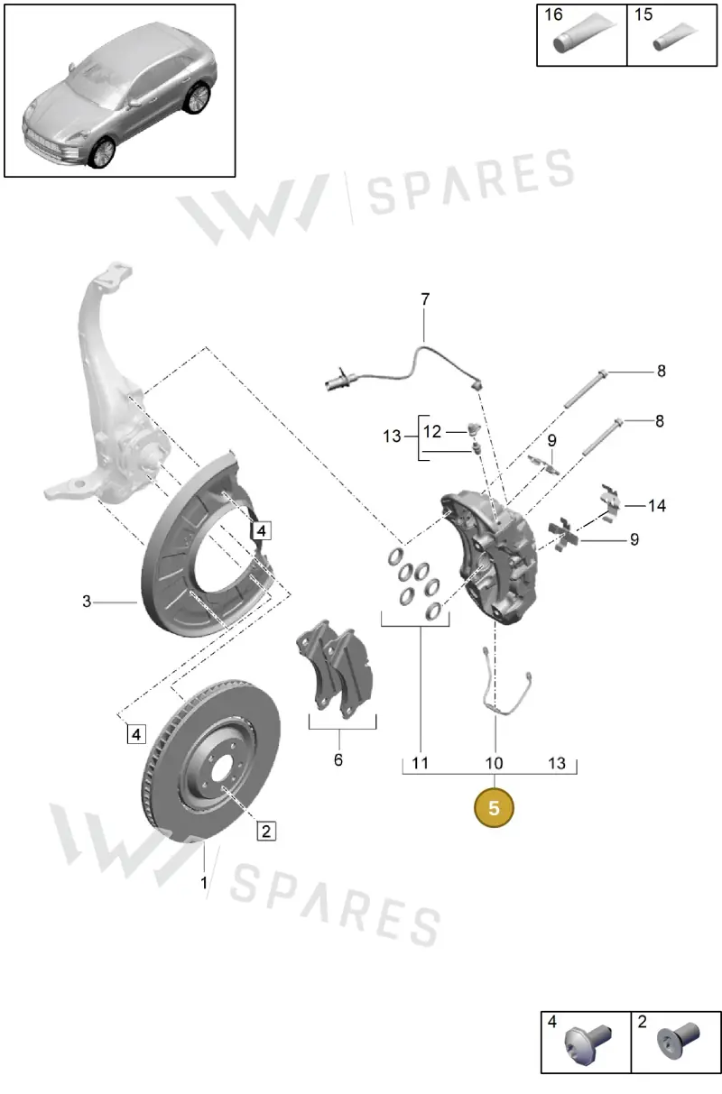 95B615124AA — Porsche Macan (2018-2022) diagram p52602005, position 5