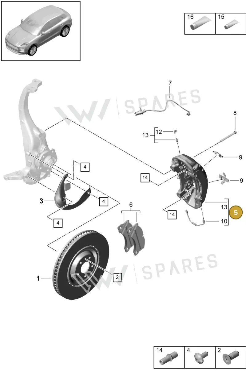 95B615124F — Porsche Macan R4 TFSI (2018-) diagram p52602000, position 5