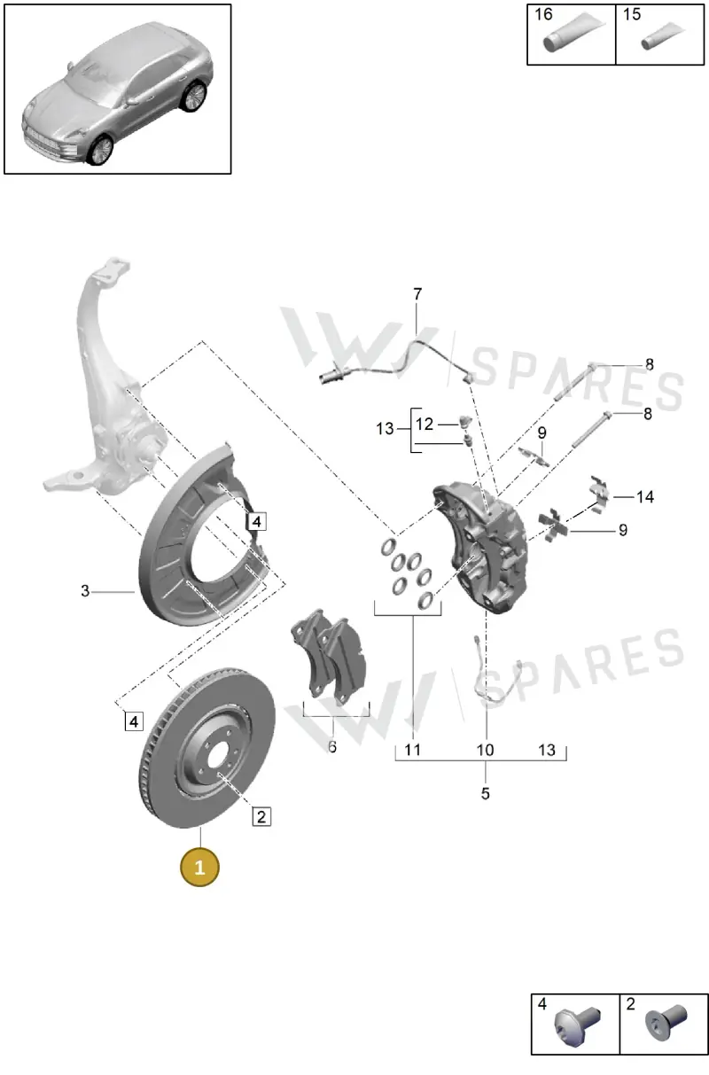 95B615301AA — Porsche Macan (2018-2022) diagram p52602005, position 1