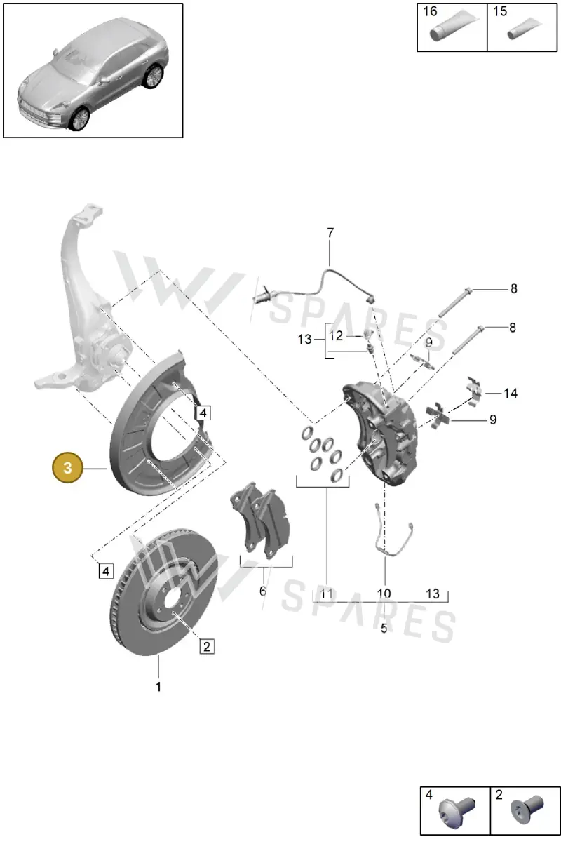 95B615311J — Porsche Macan (2018-2022) diagram p52602005, position 3