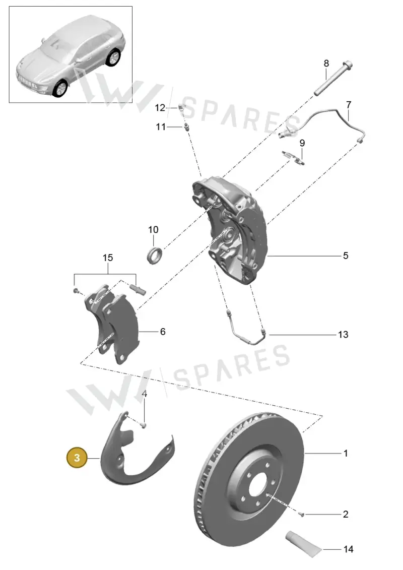 95B615312G — Porsche Macan (2013-2018) diagram p44602000, position 3