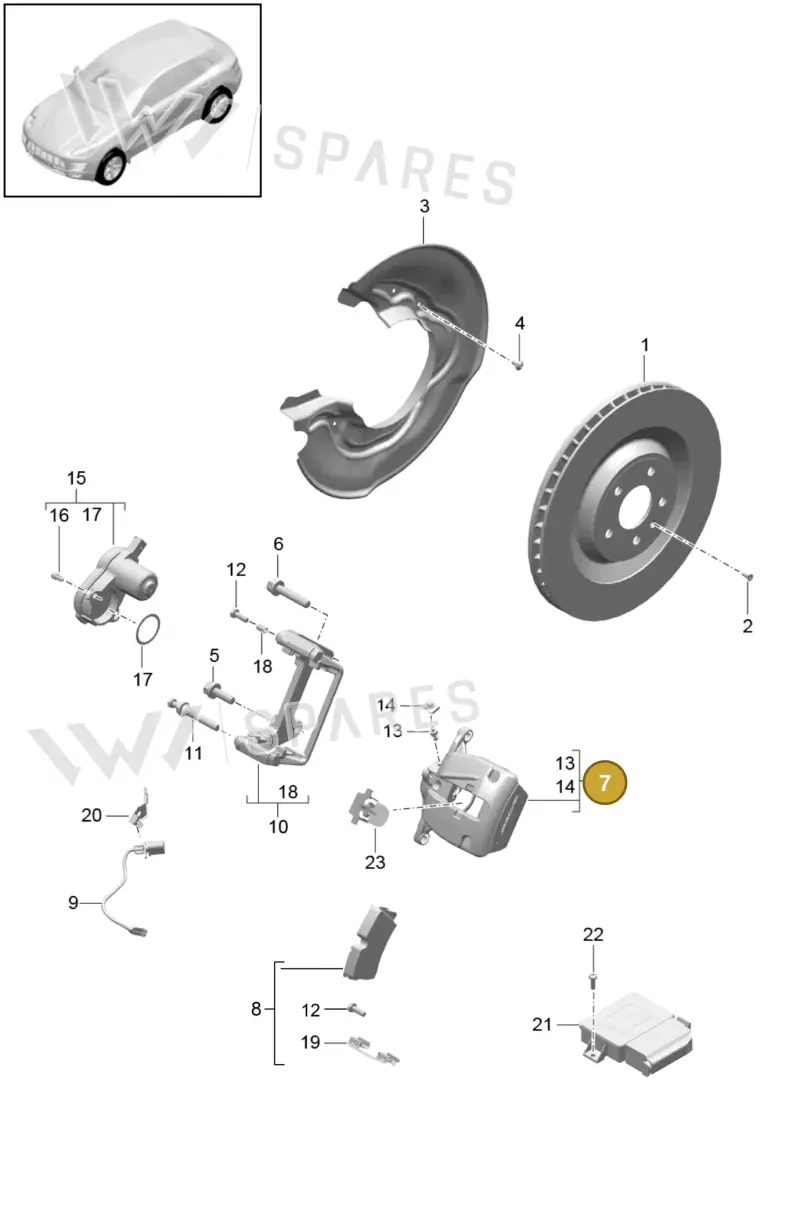 95B615423K — Porsche Macan (2013-2018) diagram p44603000, position 7
