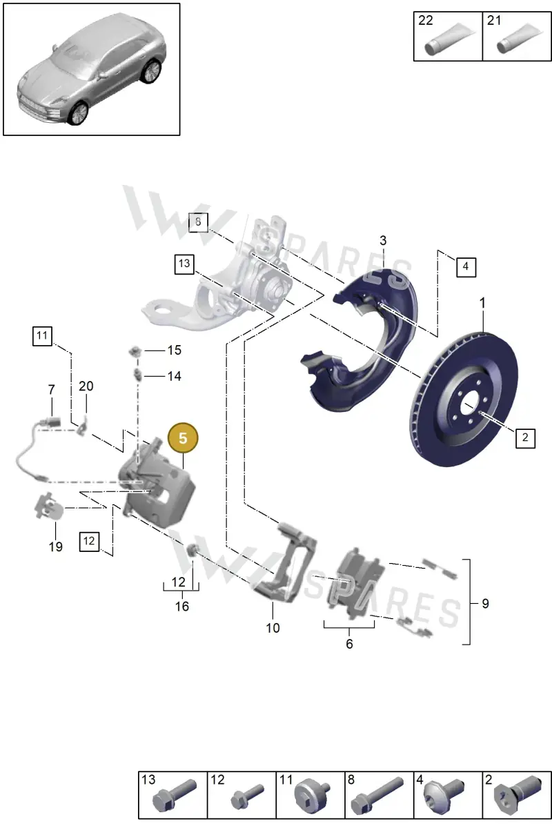 95B615424K — Porsche Macan (2018-2022) diagram p52000160, position 5