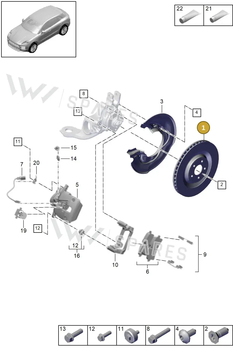 95B615601G — Porsche Macan (2018-2022) diagram p52000160, position 1
