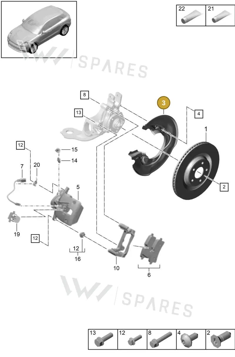 95B615611A — Porsche Macan (2018-2022) diagram p52000160, position 3