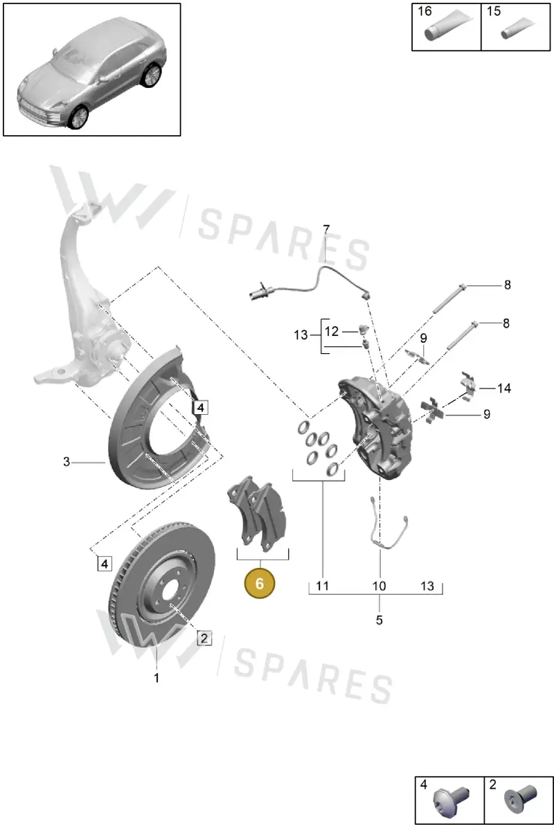 95B698151AN — Porsche Macan (2018-2022) diagram p52602005, position 6