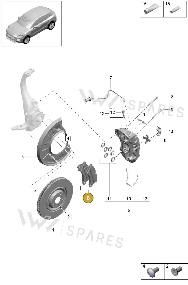 95B698151AQ — Porsche Macan (2018-2022) diagram p52602005, position 6