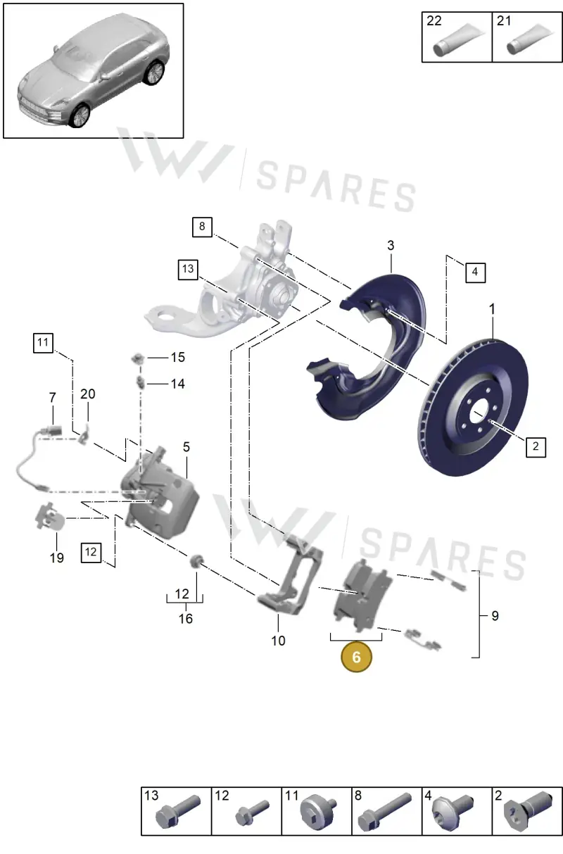 95B698451H — Porsche Macan (2018-2022) diagram p52000160, position 6