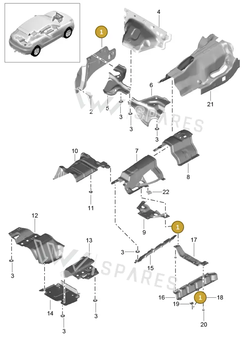 95B804161 — Porsche Macan (2013-2018) diagram p44801070, position 1