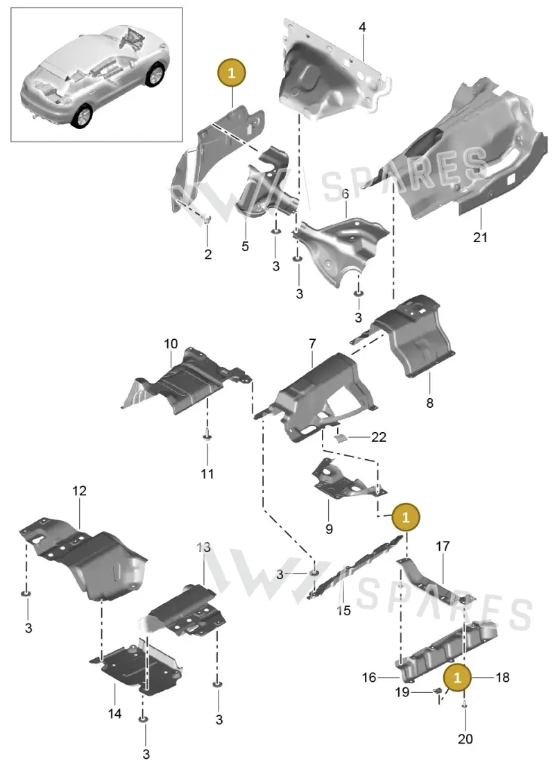 95B804162 — Porsche Macan (2013-2018) diagram p44801070, position 1