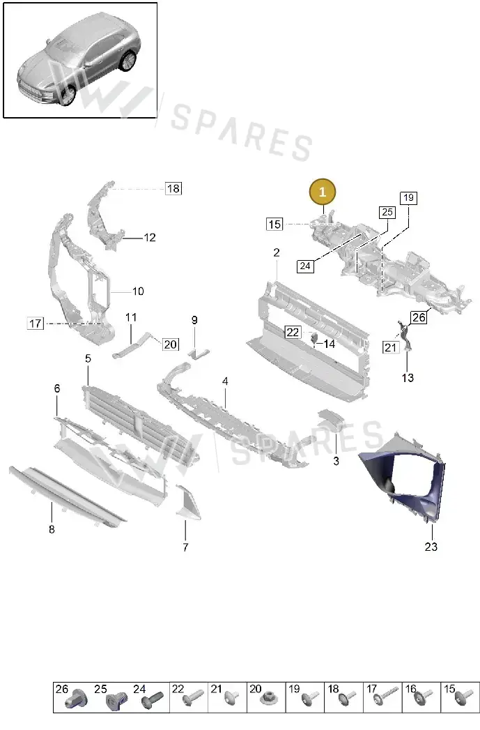 95B805931G — Porsche Macan (2018-2022) diagram p52000186, position 1