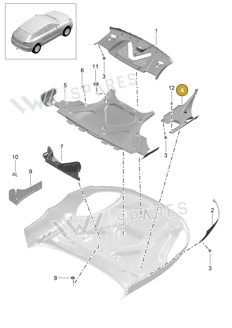 95B806583B1E0 — Porsche Macan (2013-2018) diagram p44807000, position 4