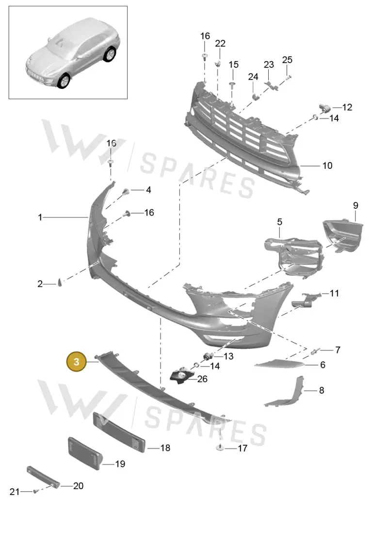 95B807061DG2X — Porsche Macan (2013-2018) diagram p44802000, position 3