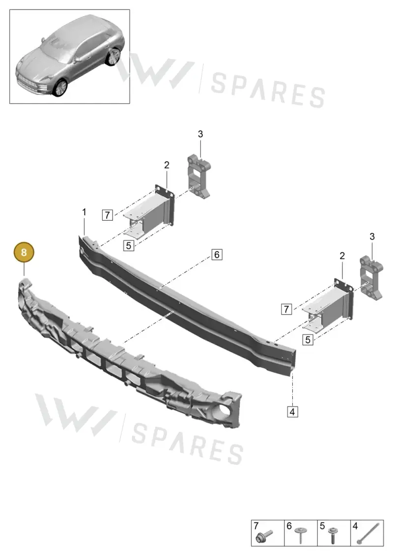 95B807550N — Porsche Macan R4 TFSI (2018-) diagram p52000182, position 8