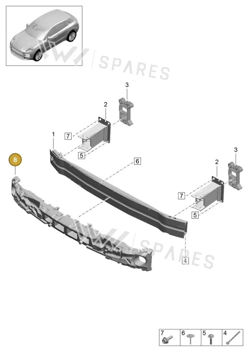 95B807550P — Porsche Macan R4 TFSI (2018-) diagram p52000182, position 8